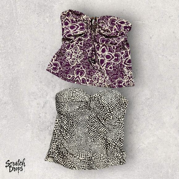 Jacklyn Smith & Merona Womens XL 2 in 1 Piece Bundle Strapless & Ruffle TopsSet - Picture 1 of 4